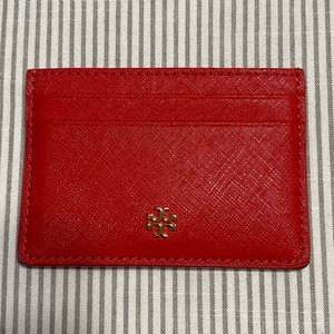 EUC Tory Burch red card case. Extremely minor wear, still beautiful!